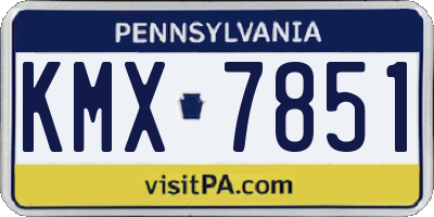 PA license plate KMX7851
