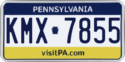 PA license plate KMX7855