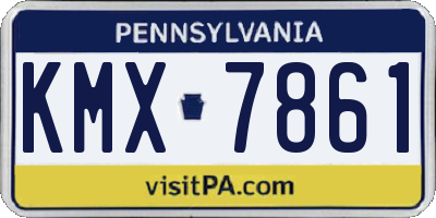 PA license plate KMX7861