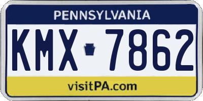 PA license plate KMX7862