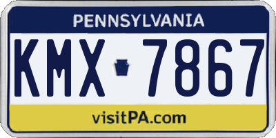 PA license plate KMX7867