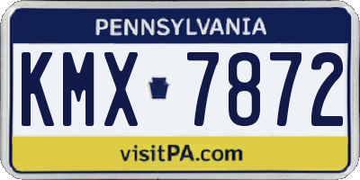 PA license plate KMX7872
