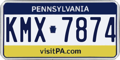 PA license plate KMX7874