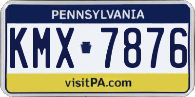 PA license plate KMX7876