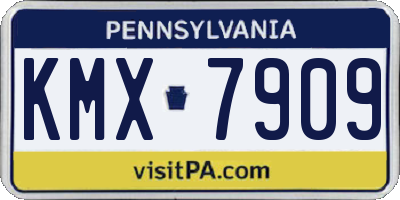 PA license plate KMX7909