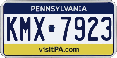 PA license plate KMX7923
