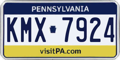 PA license plate KMX7924