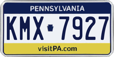 PA license plate KMX7927