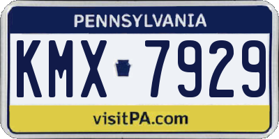 PA license plate KMX7929