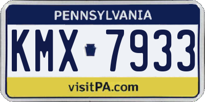 PA license plate KMX7933