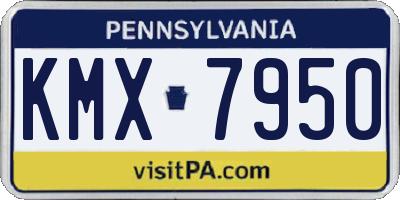 PA license plate KMX7950