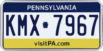 PA license plate KMX7967