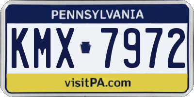 PA license plate KMX7972