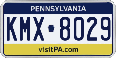 PA license plate KMX8029