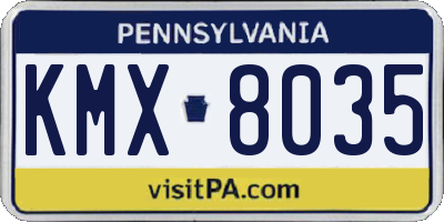 PA license plate KMX8035