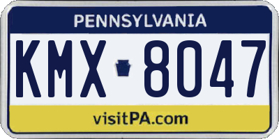 PA license plate KMX8047