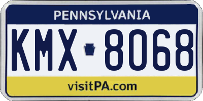 PA license plate KMX8068
