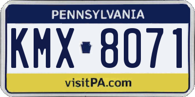 PA license plate KMX8071