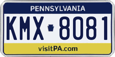PA license plate KMX8081