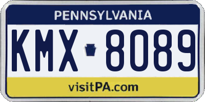 PA license plate KMX8089