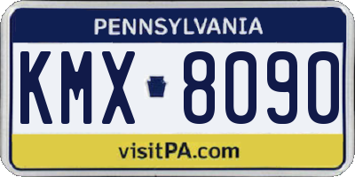 PA license plate KMX8090