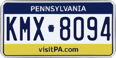 PA license plate KMX8094