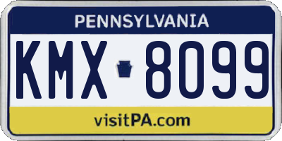 PA license plate KMX8099