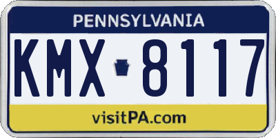 PA license plate KMX8117