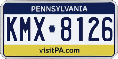 PA license plate KMX8126