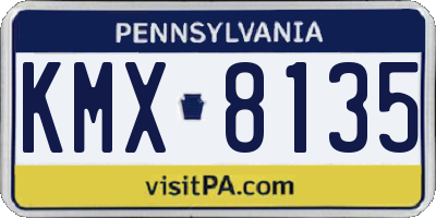 PA license plate KMX8135