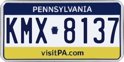PA license plate KMX8137