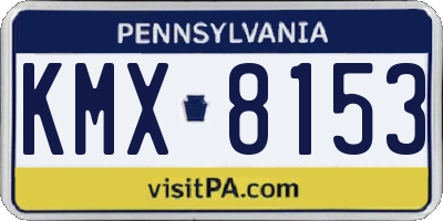 PA license plate KMX8153