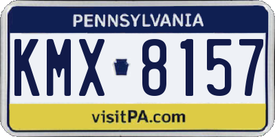 PA license plate KMX8157