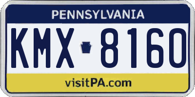 PA license plate KMX8160