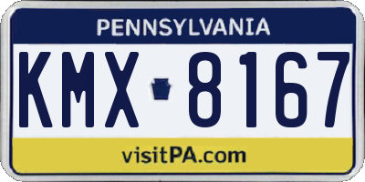 PA license plate KMX8167