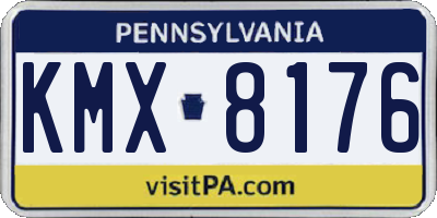 PA license plate KMX8176