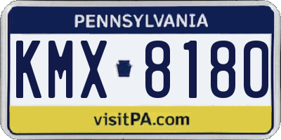 PA license plate KMX8180