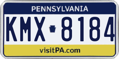 PA license plate KMX8184