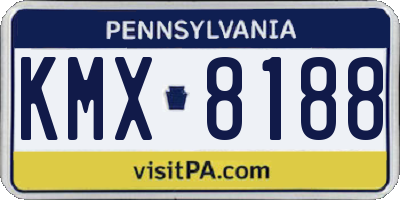 PA license plate KMX8188