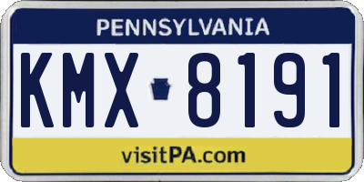 PA license plate KMX8191