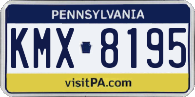 PA license plate KMX8195