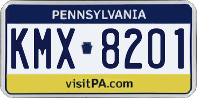 PA license plate KMX8201