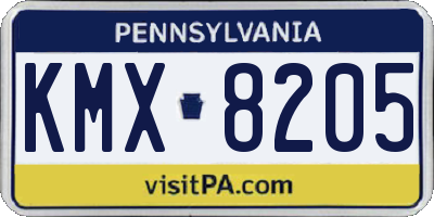 PA license plate KMX8205