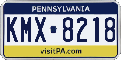 PA license plate KMX8218
