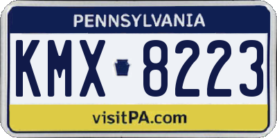 PA license plate KMX8223