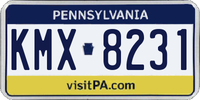 PA license plate KMX8231
