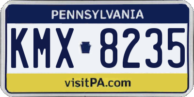 PA license plate KMX8235