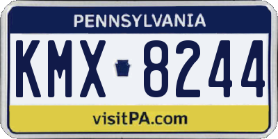 PA license plate KMX8244