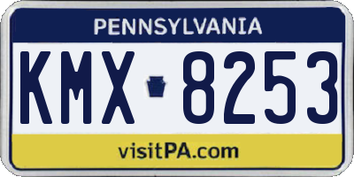 PA license plate KMX8253