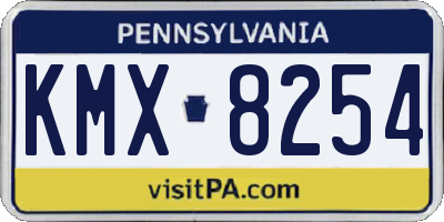 PA license plate KMX8254